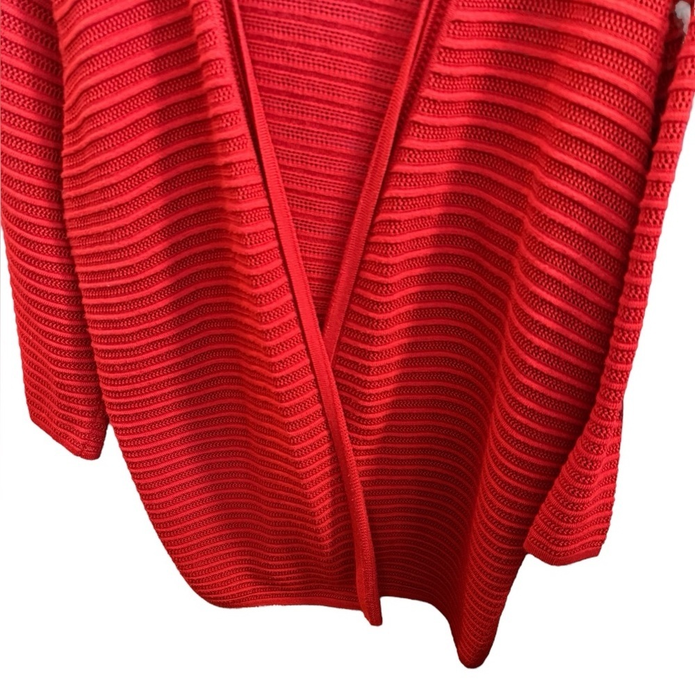 Chico’s Travelers Red Open-Knit Cardigan Size Chicos 3 or XL 16/18 - Picture 3 of 8